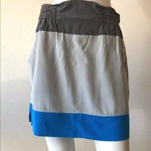 Diane Von Furstenburg Colorblock Silk Skirt, S